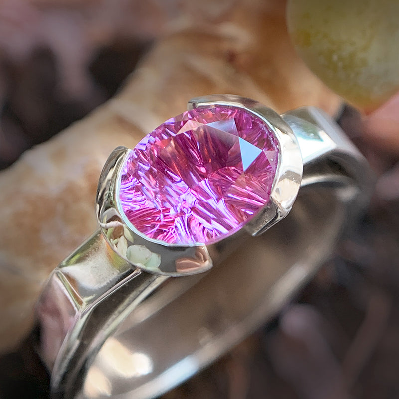 Fantasy-Cut Hot Pink Sapphire Engagement Ring- "Cosmopolitan"