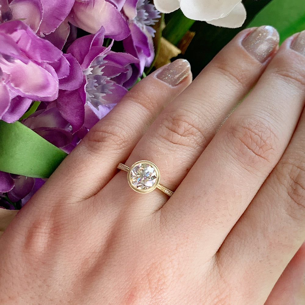 Old European Cut Diamond Engagement Ring - "Loyal Bezel"