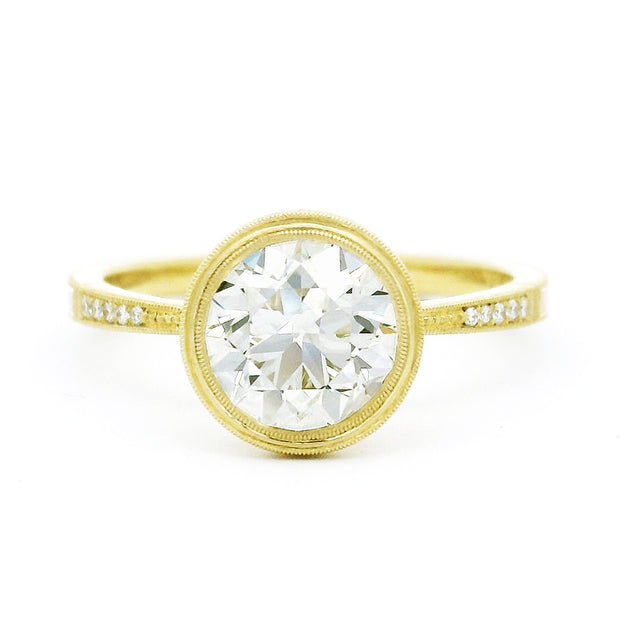 Old European Cut Diamond Engagement Ring - "Loyal Bezel"