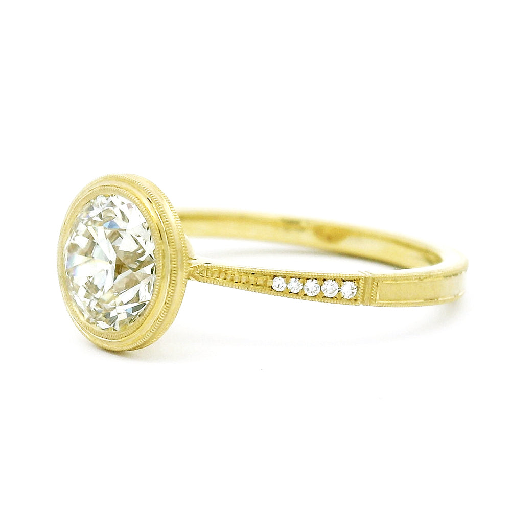 Old European Cut Diamond Engagement Ring - "Loyal Bezel"