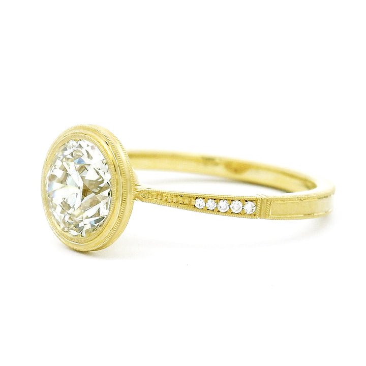 Old European Cut Diamond Engagement Ring - "Loyal Bezel"