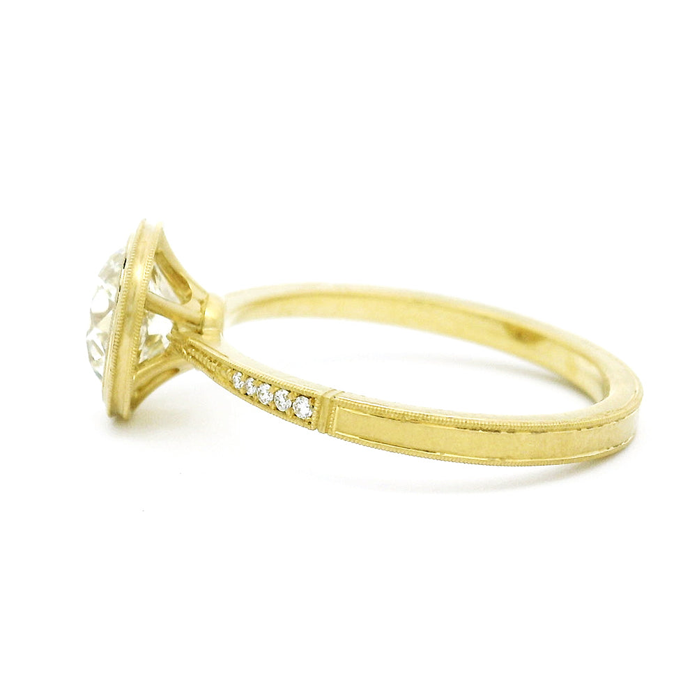 Old European Cut Diamond Engagement Ring - "Loyal Bezel"