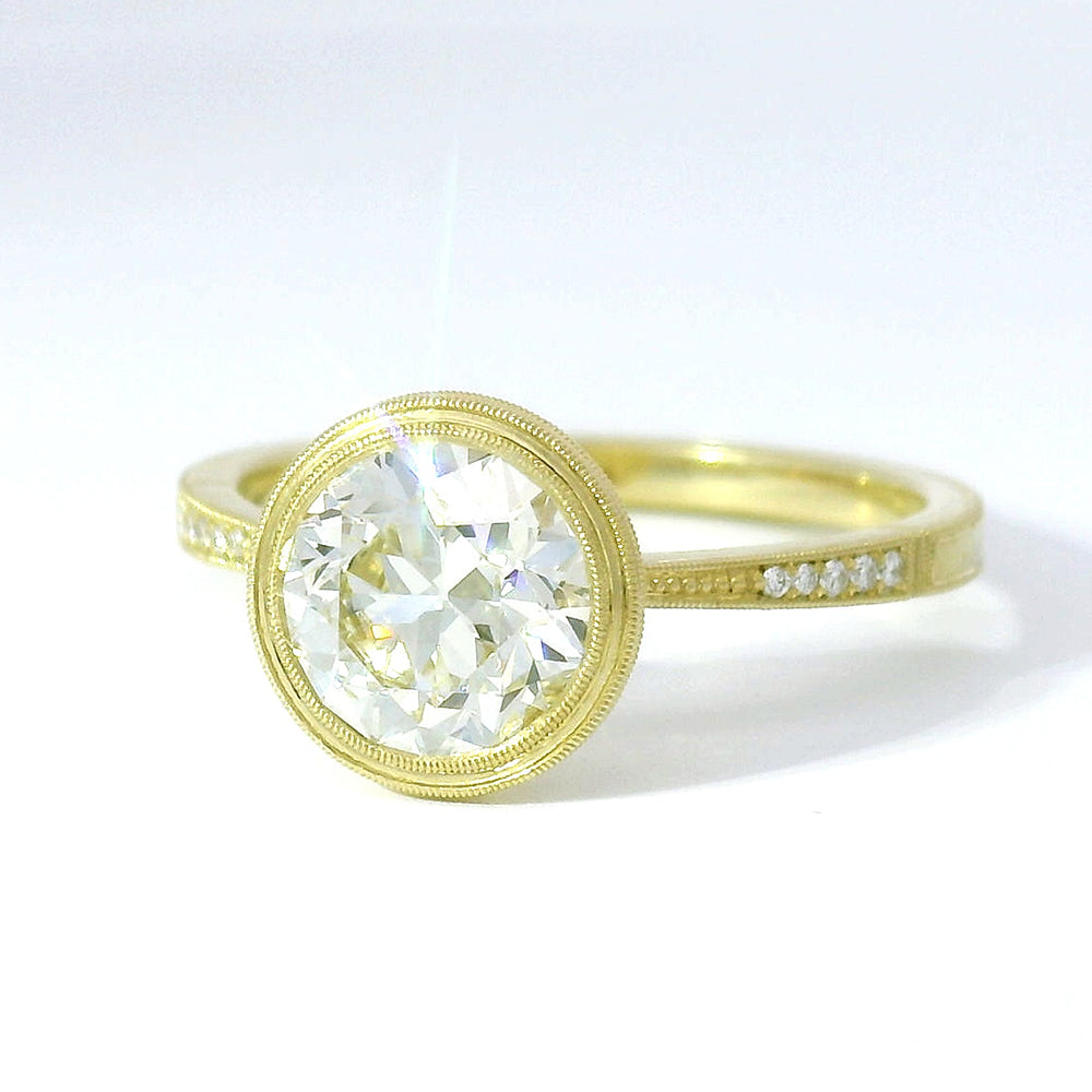Old European Cut Diamond Engagement Ring - "Loyal Bezel"