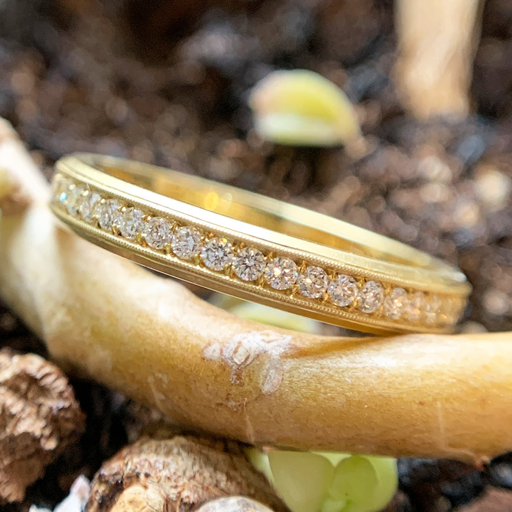 Diamond & Yellow Gold Eternity Band - "Hana"