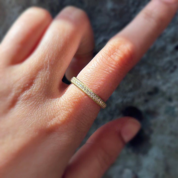 Diamond & Yellow Gold Eternity Band - "Hana"