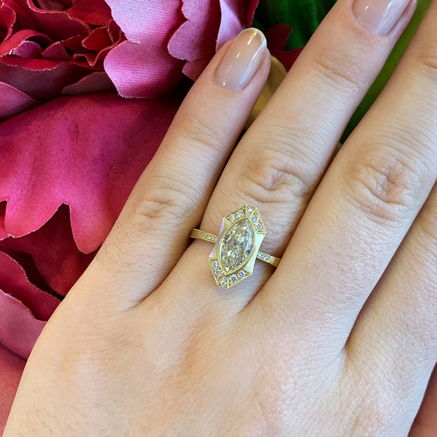 Marquise Diamond Engagement Ring - "Georgia Halo"