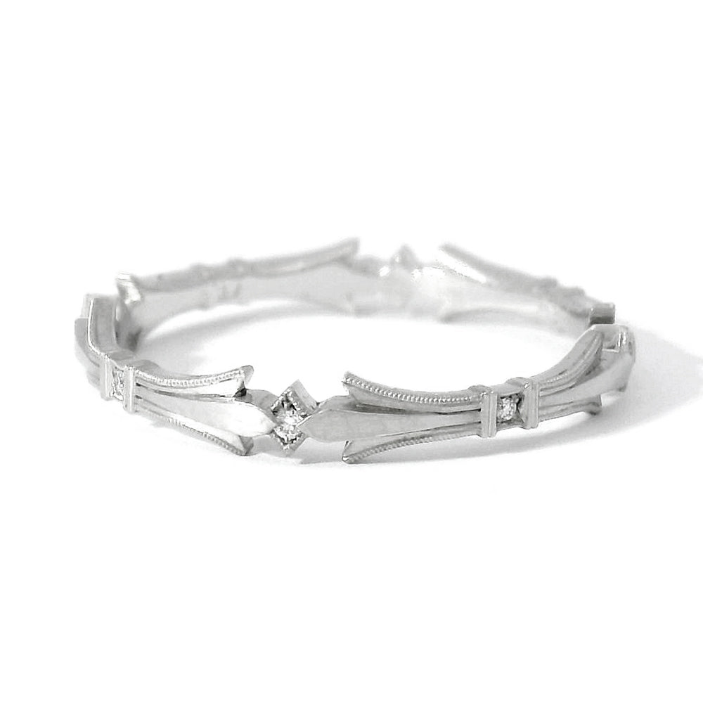 Diamond Wedding Band - "Laurel"