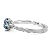 Montana Sapphire & Platinum Ring - "Victoria Solitaire"