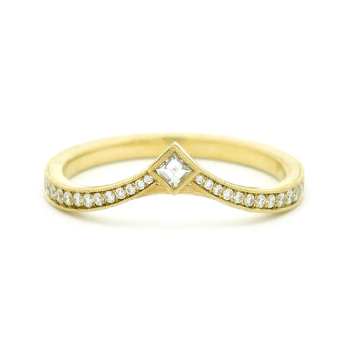 Diamond Contour Wedding Band - "Twyla"