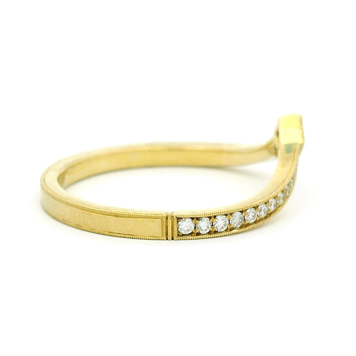 Diamond Contour Wedding Band - "Twyla"