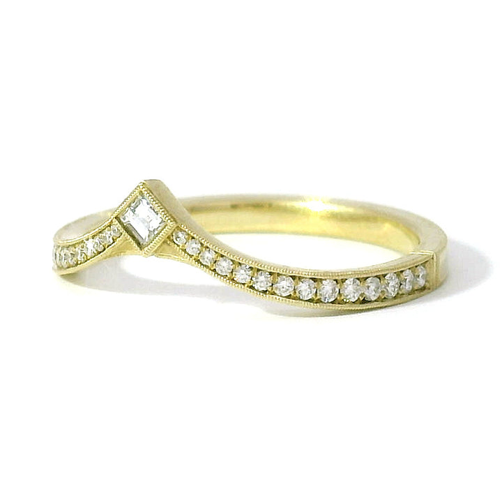 Diamond Contour Wedding Band - "Twyla"