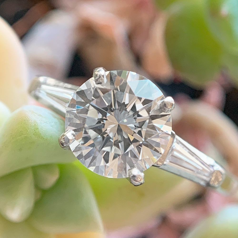 Platinum Diamond Engagement Ring - "Queen of Light"