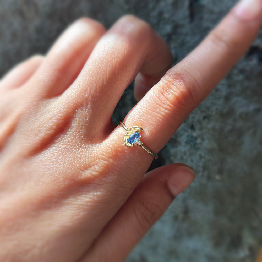 Oval Sapphire & Diamond Ring - "Paris Blue"