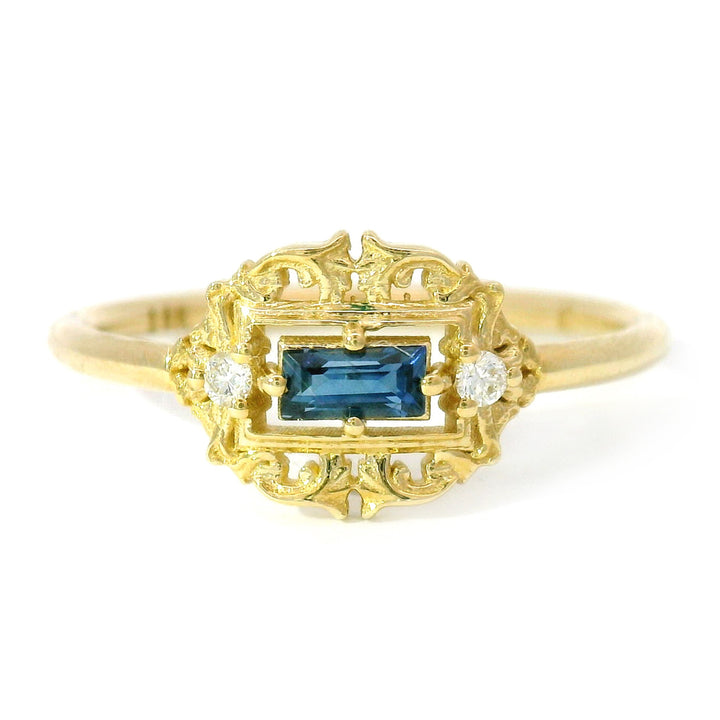 Blue Sapphire & Diamond Ring - "Vanity No. 5"