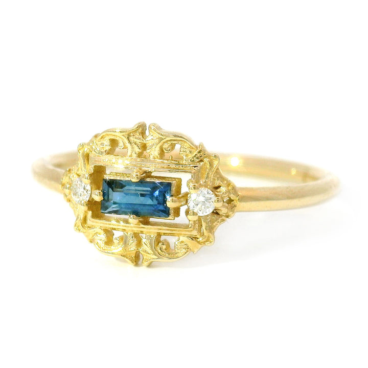 Blue Sapphire & Diamond Ring - "Vanity No. 5"