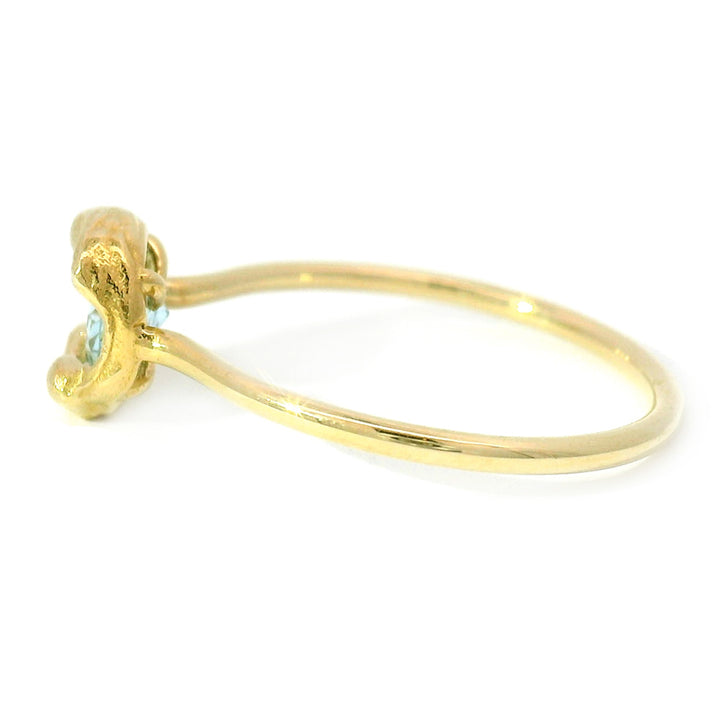Aquamarine & Yellow Gold Ring - "Pigment Round"