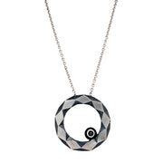 Sterling Silver & Black Diamond Geometric Pendant - "Gateway"