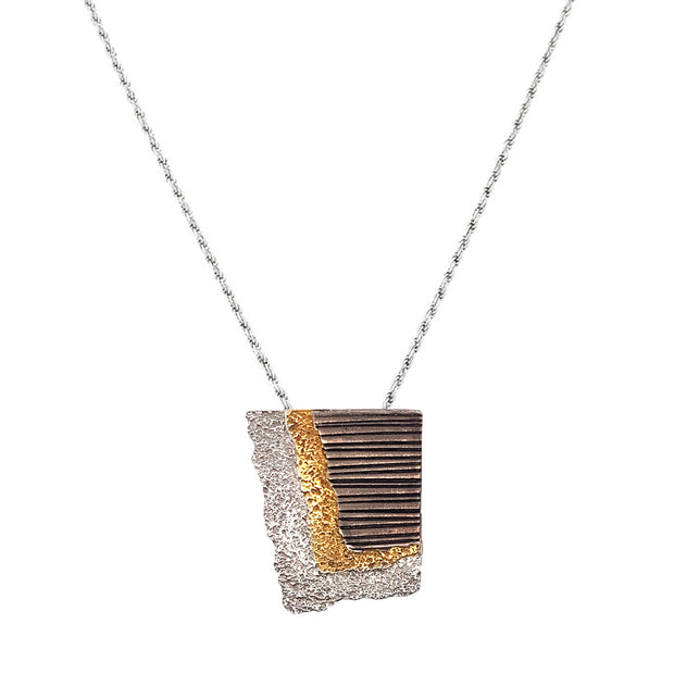 Sterling Silver & Gold Vermeil Pendant - "Viewpoint"