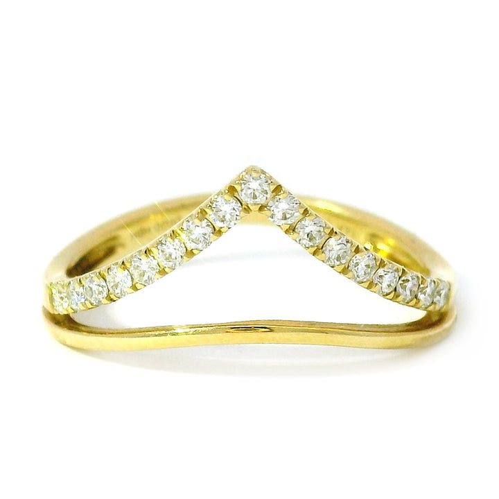 Yellow Gold & Diamond Contour Band - "Catwalk"