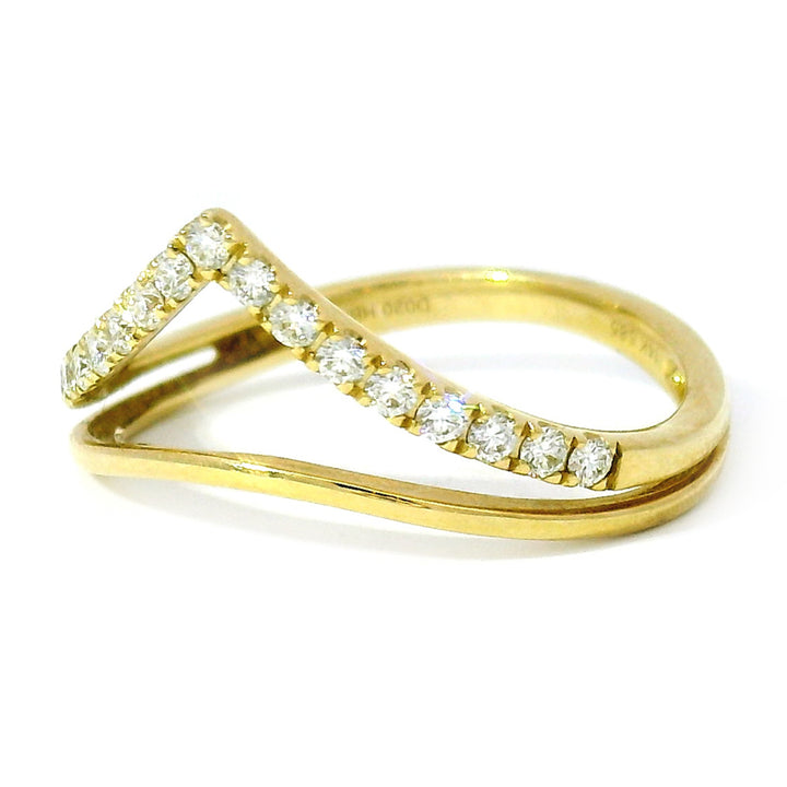 Yellow Gold & Diamond Contour Band - "Catwalk"
