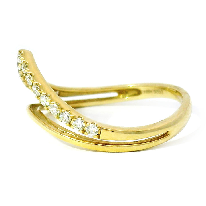 Yellow Gold & Diamond Contour Band - "Catwalk"