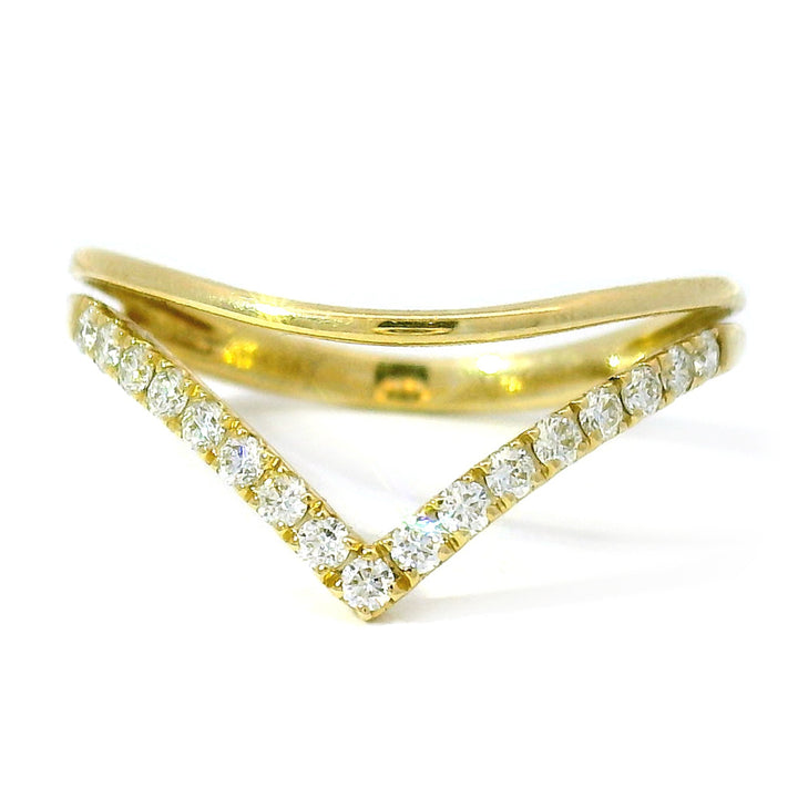Yellow Gold & Diamond Contour Band - "Catwalk"