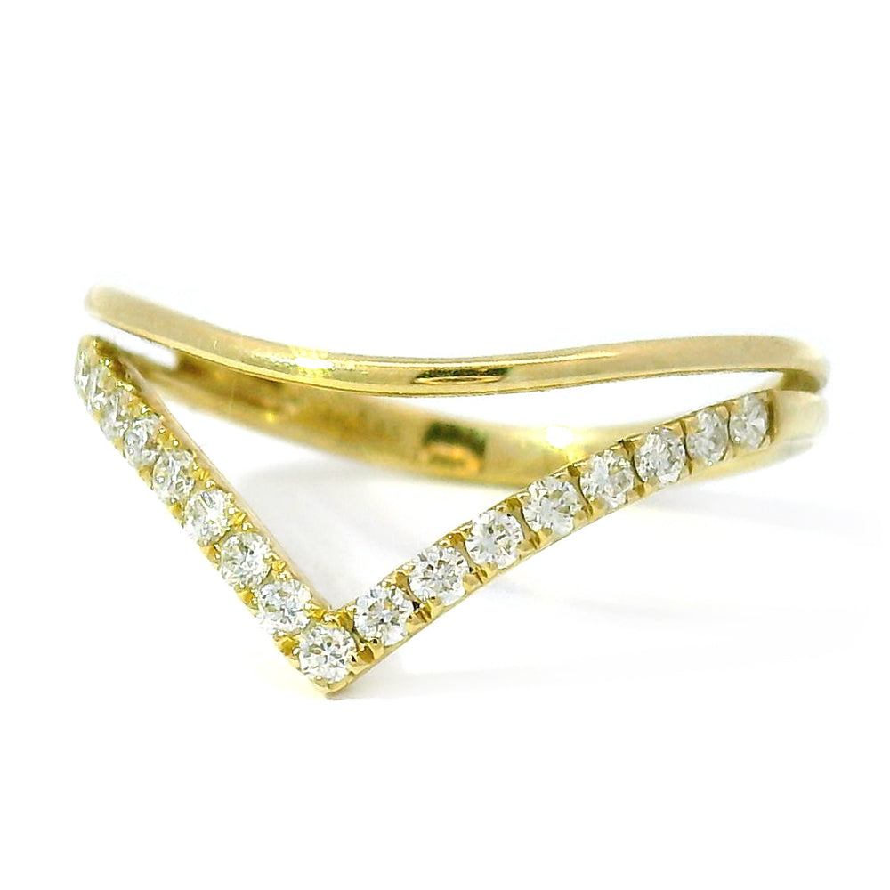 Yellow Gold & Diamond Contour Band - "Catwalk"