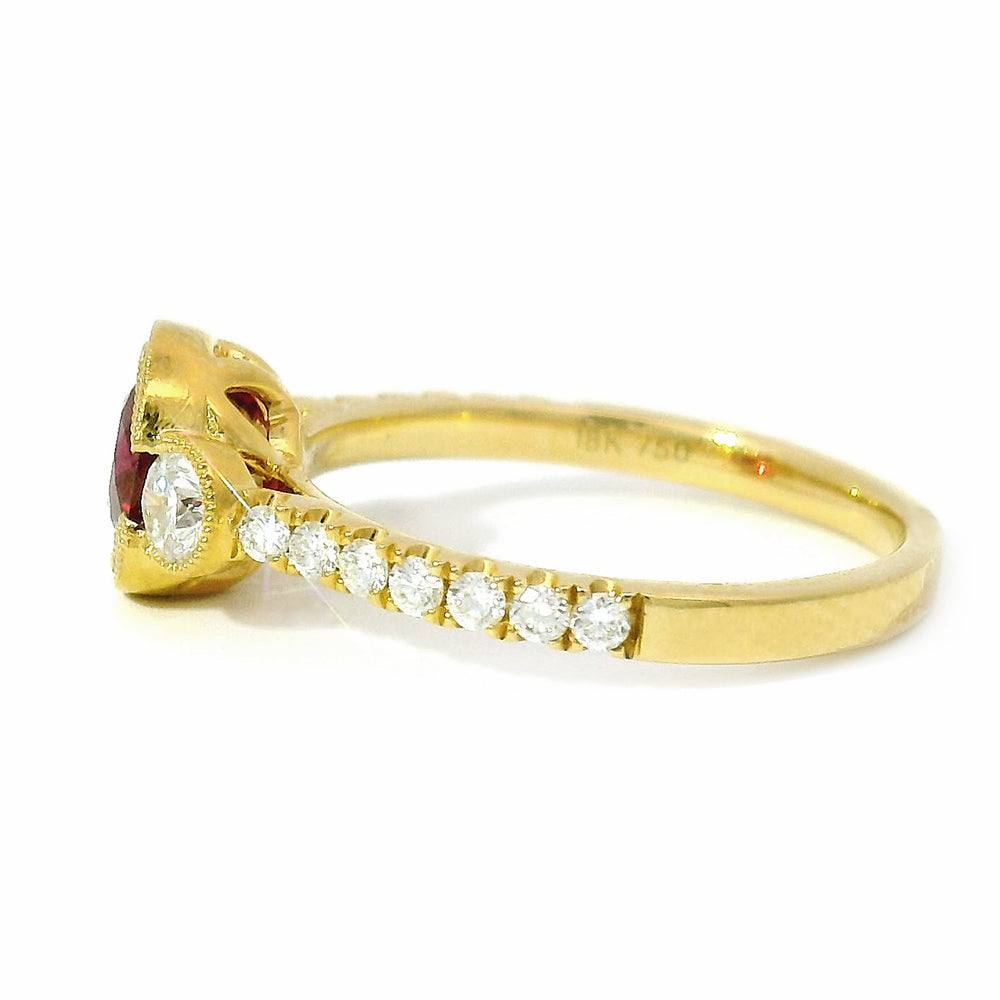 Ruby & Diamond Accented Ring - "Gilded Passion"