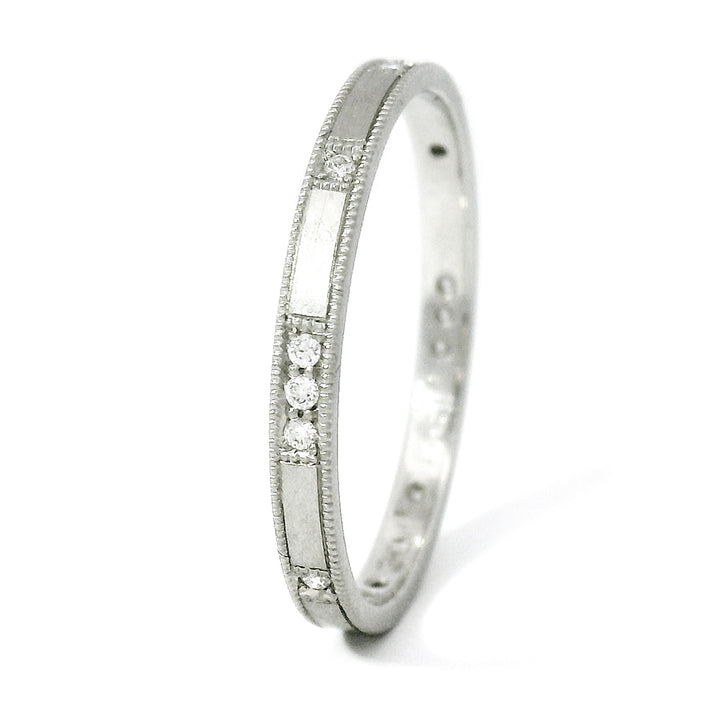 Platinum & Diamond Wedding Band - "Holly"
