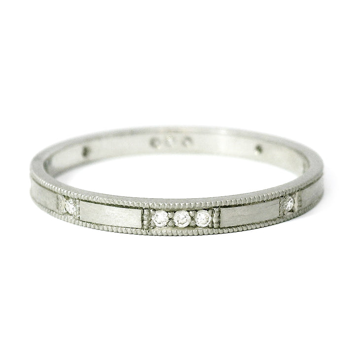 Platinum & Diamond Wedding Band - "Holly"