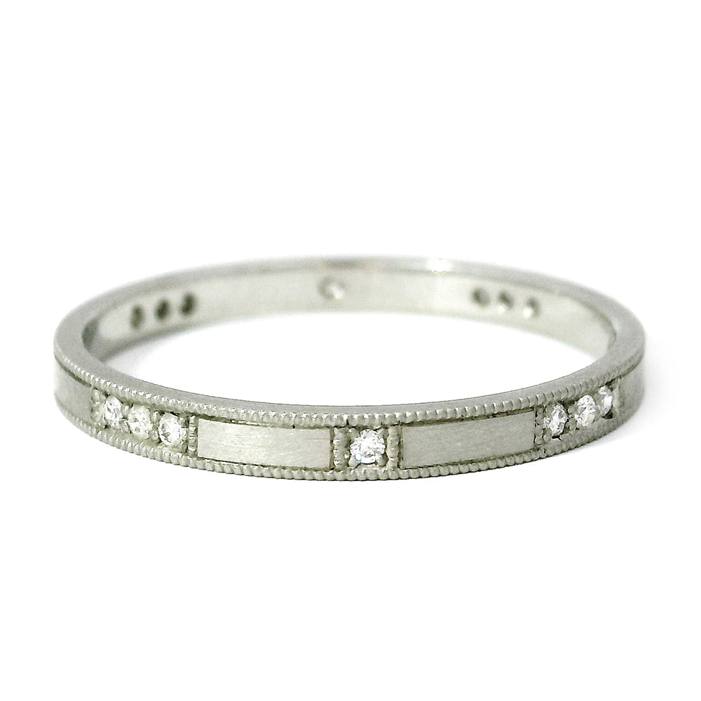 Platinum & Diamond Wedding Band - "Holly"