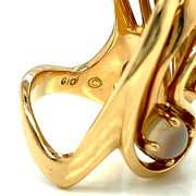 Alan Giovannetti 18K Yellow Gold & Moonstone Sculptural Ring - "Breakthrough"