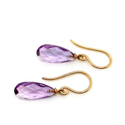 Gold Vermeil & Faceted Amethyst Drop Earrings