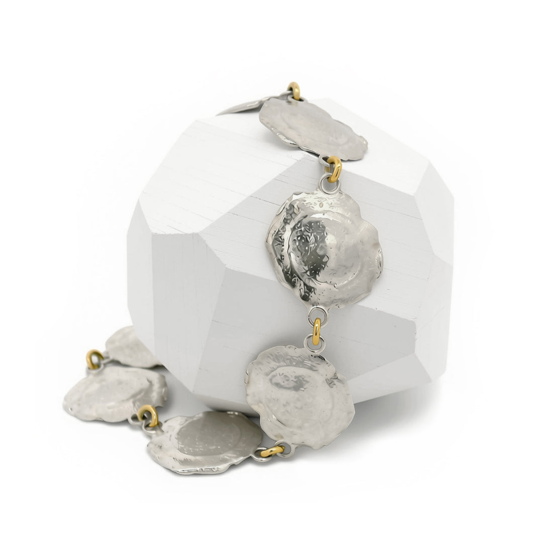 Aftermath bracelet in sterling silver and 18K gold from Gold & Smoke collection
