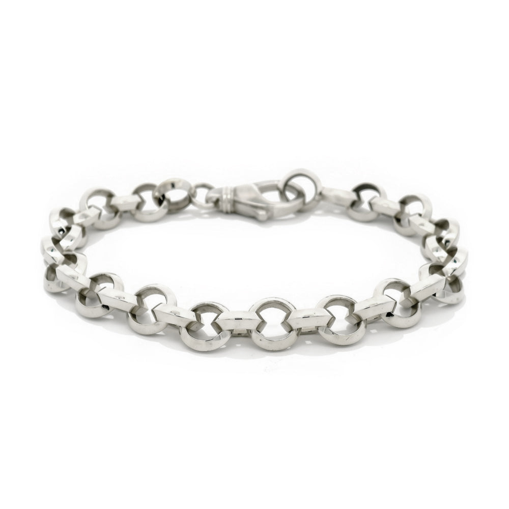 Silver Current faceted link bracelet in sterling silver