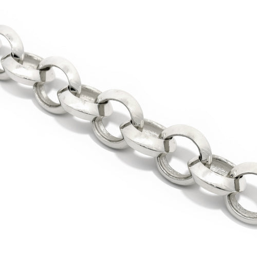 Thick Sterling Silver Link Bracelet - "Silver Current"