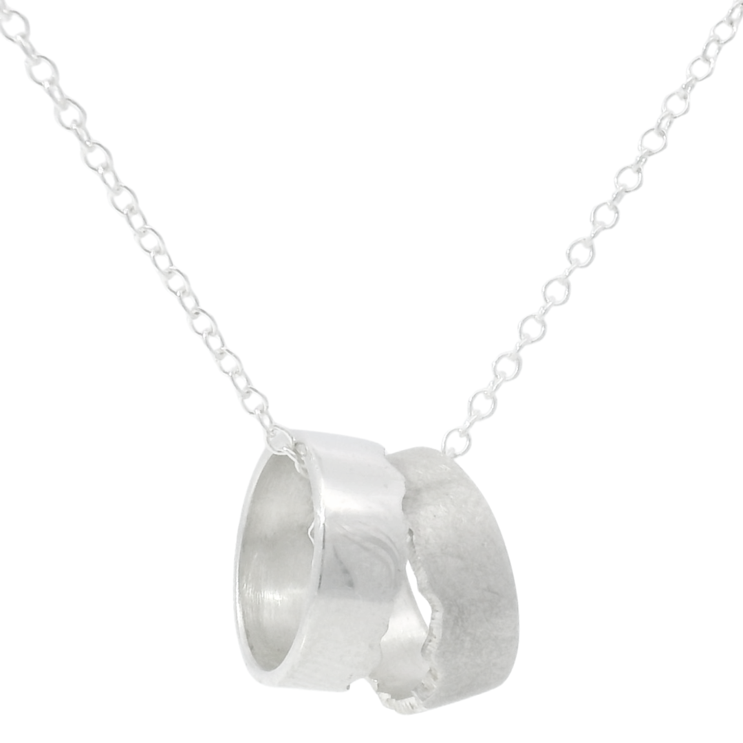 Sterling Silver Interlocking Mountain Pendant - "Absarokas"