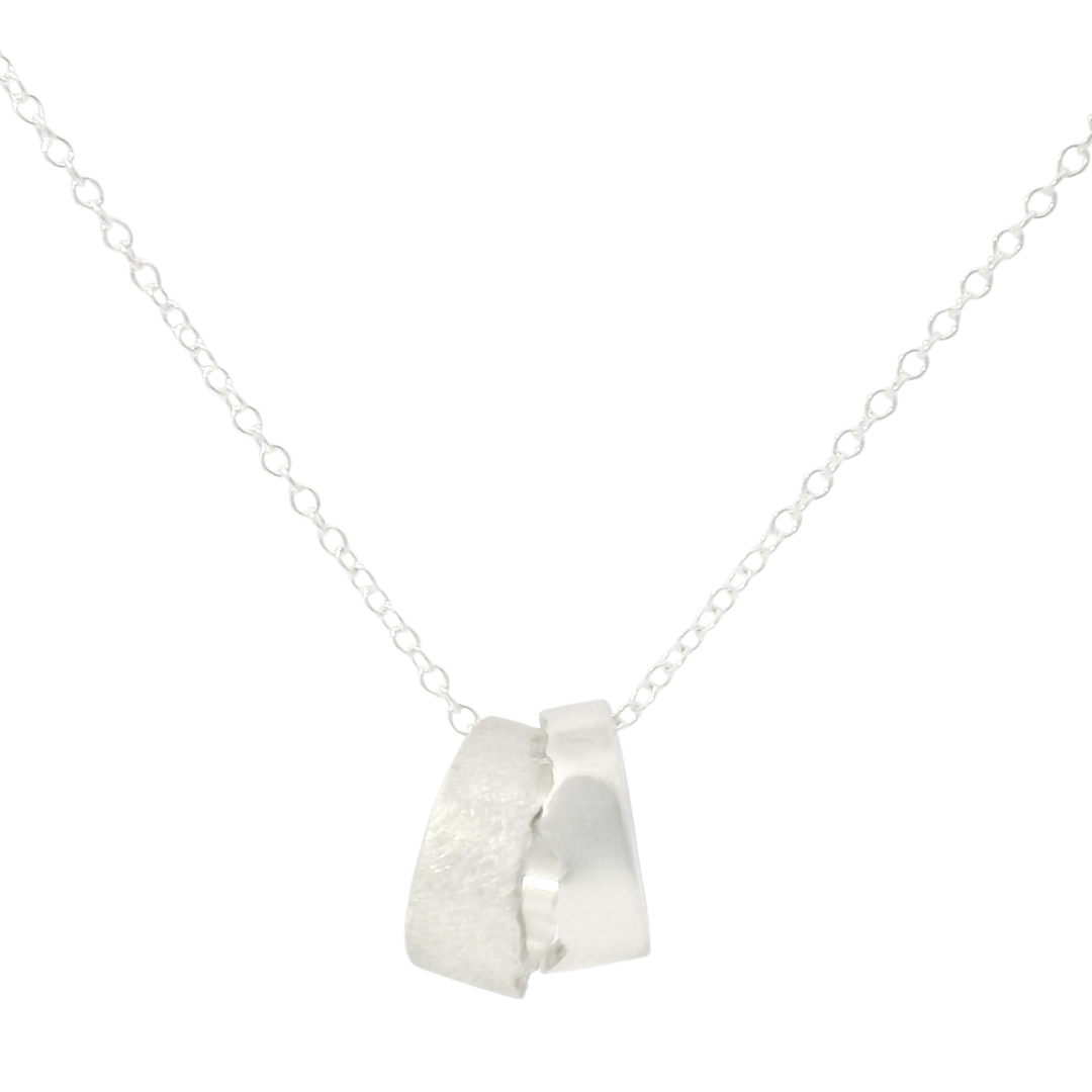 Sterling Silver Interlocking Mountain Pendant - "Crazy Mountains"