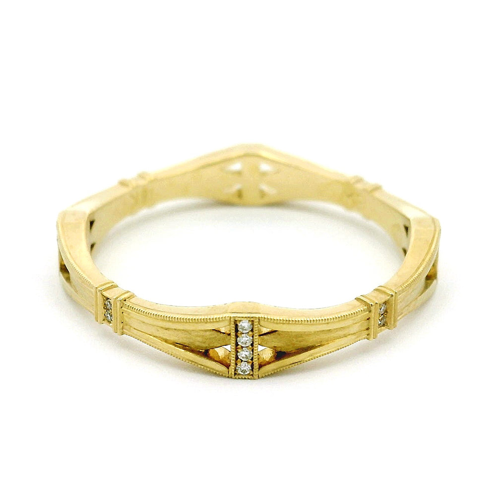 Yellow Gold & Diamond Band - "Helena"