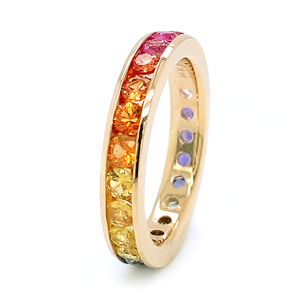 Montana Sapphire Eternity Band - "Rainbow Bright"