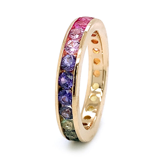 Montana Sapphire Eternity Band - "Rainbow Bright"