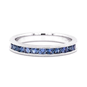 Yogo Sapphire & White Gold Anniversary Ring - "Mélange"