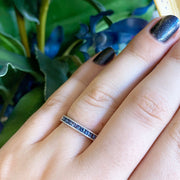 Yogo Sapphire & White Gold Anniversary Ring - "Mélange"