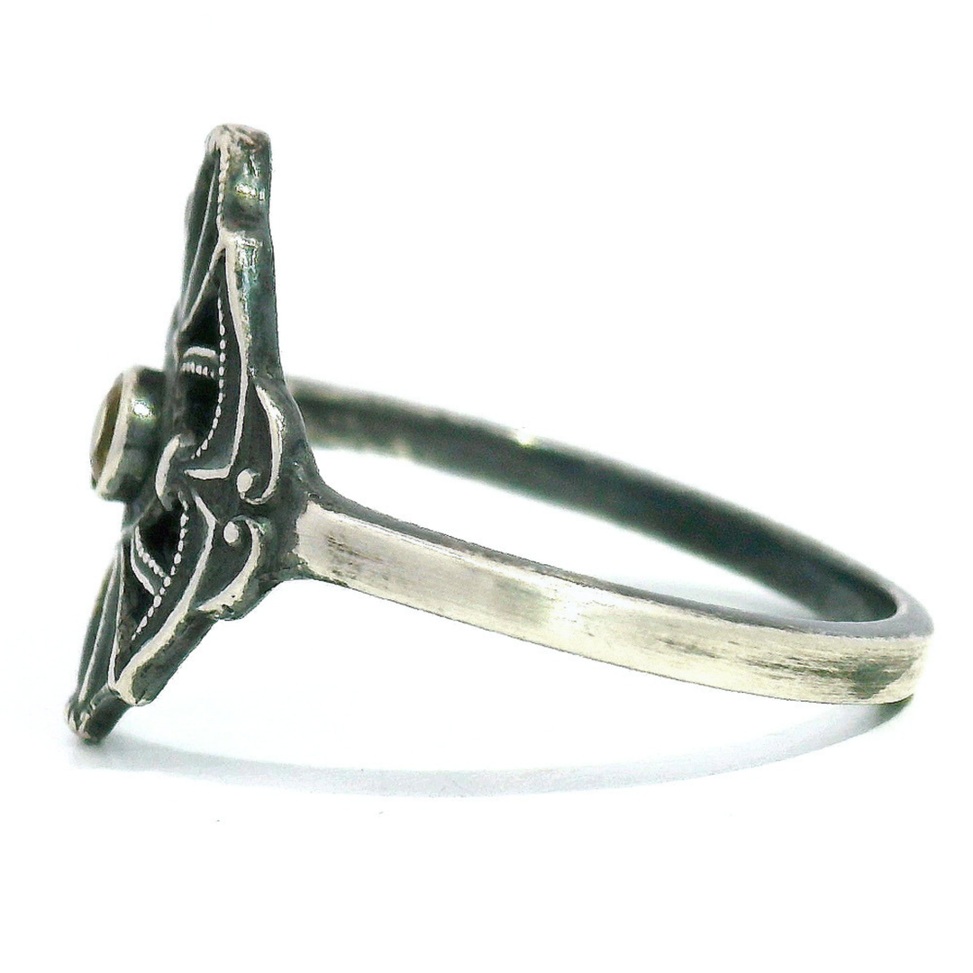 Montana Sapphire & Sterling Silver Ring - "Ember Noir"