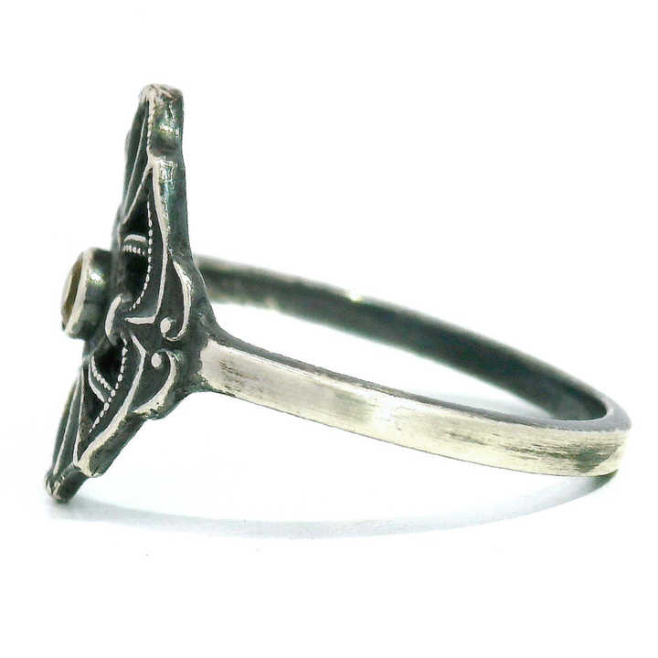 Montana Sapphire & Sterling Silver Ring - "Ember Noir"