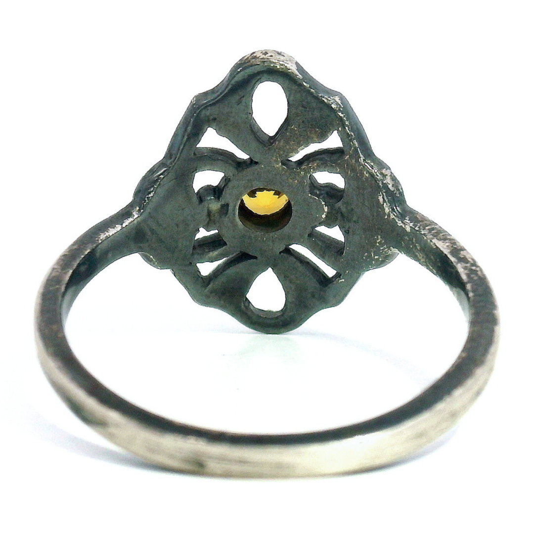 Montana Sapphire & Sterling Silver Ring - "Ember Noir"
