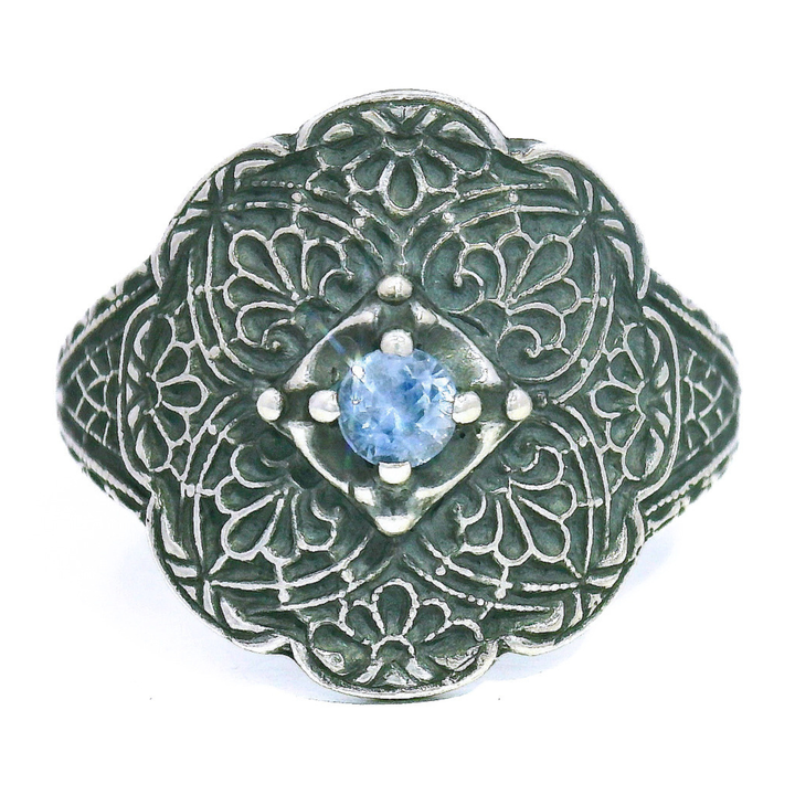 Montana Sapphire & Sterling Silver Ring - "Lace"