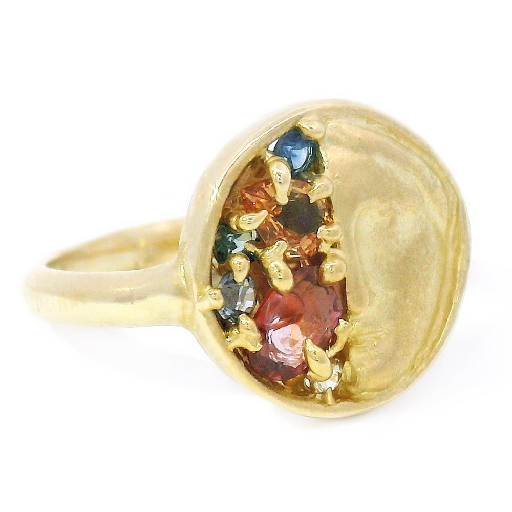 One-of-a-Kind Sapphire & Yellow Gold Ring - "Gold of Memories"