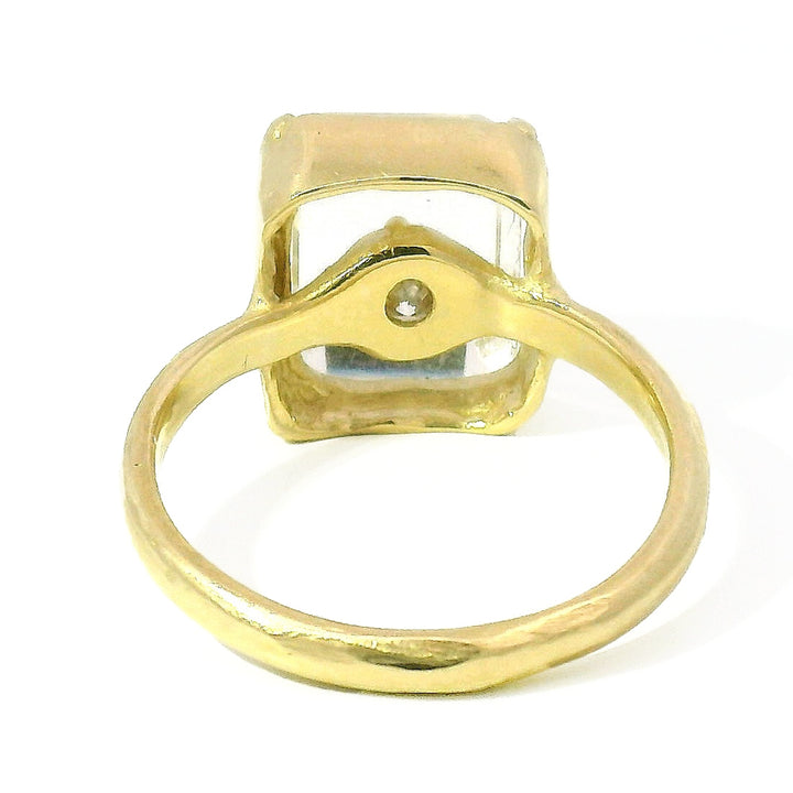 Diamond & Rock Crystal Fashion Ring - "Mirrored Treasure"