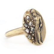 Grey Marquise Diamond & Yellow Gold Ring - "Antinous"